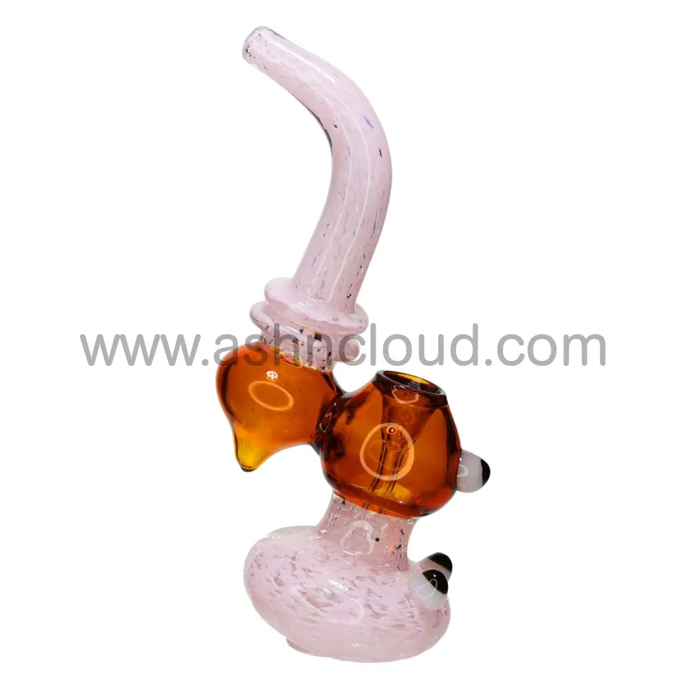 9 In - Pink Eye Fancy Glass Bubbler