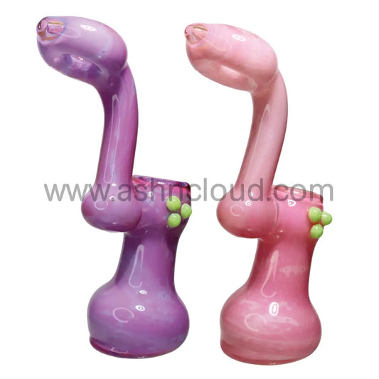 9 In - Purple-Pink Glass Bubbler Ring Up