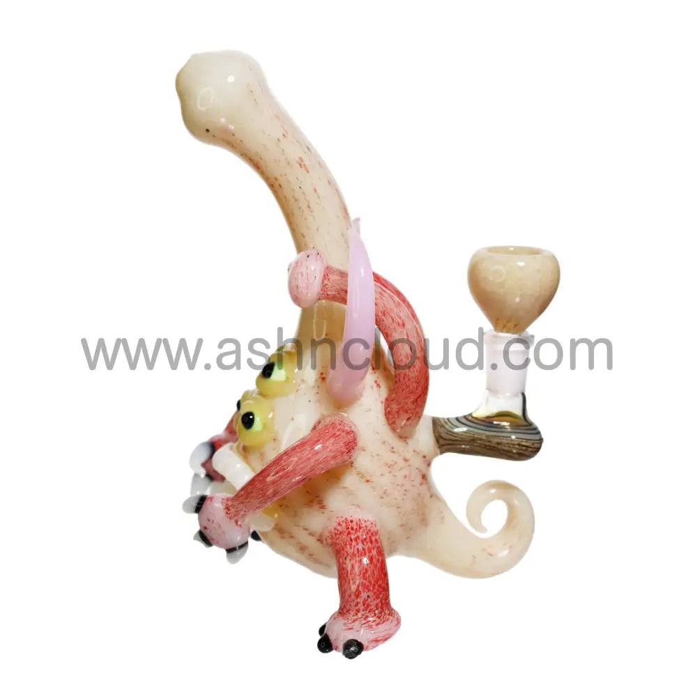 9 In - Quadruple Eyes Monsyer Glass Fancy Bubbler