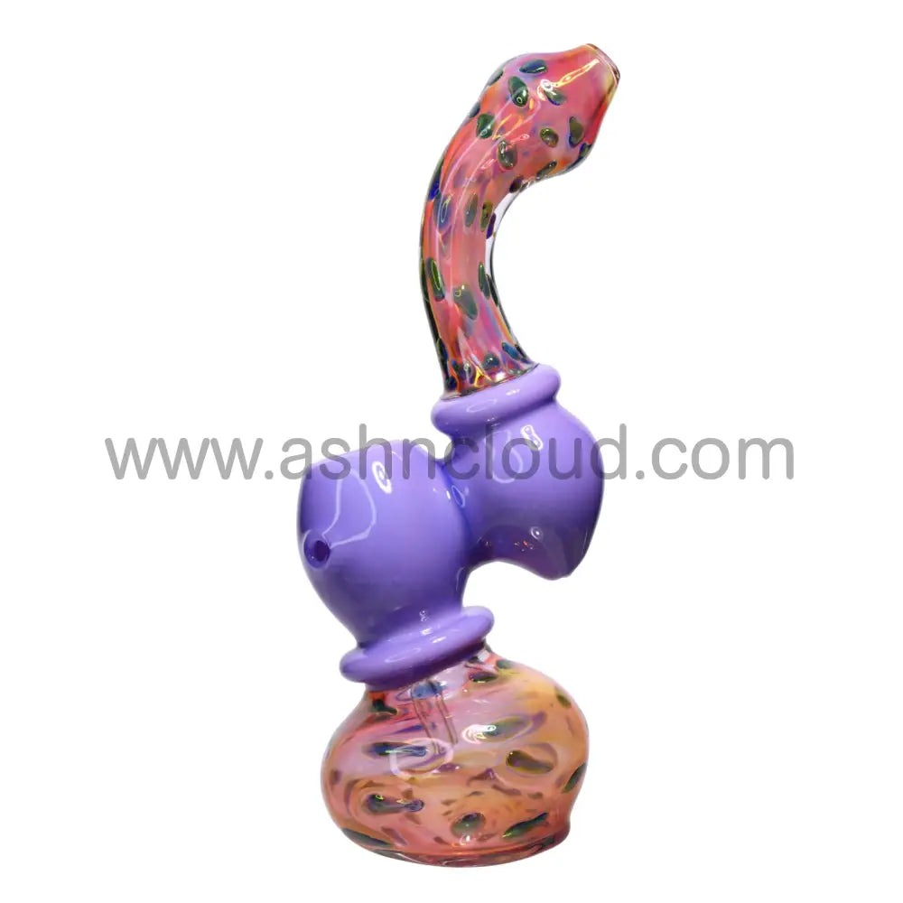 9 In - Slime Colors Handle Polka Dots Bubbler Fancy