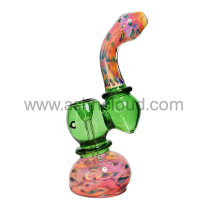 9 In - Slime Colors Handle Polka Dots Bubbler Fancy