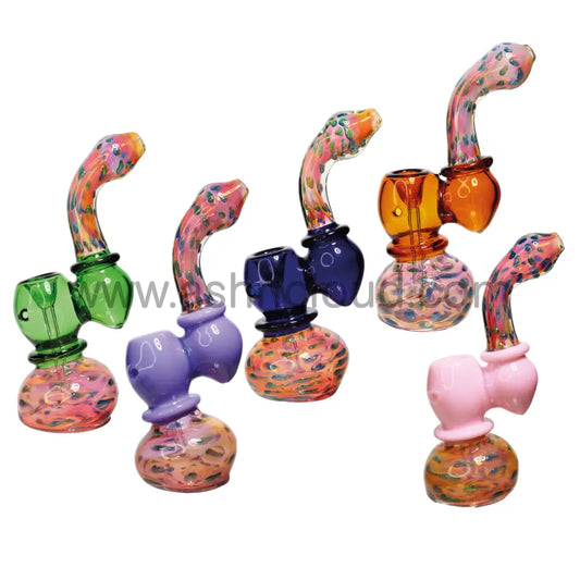 9 In - Slime Colors Handle Polka Dots Bubbler Fancy