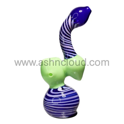 9 In - Slime Colors Twisted Glass Bubbler