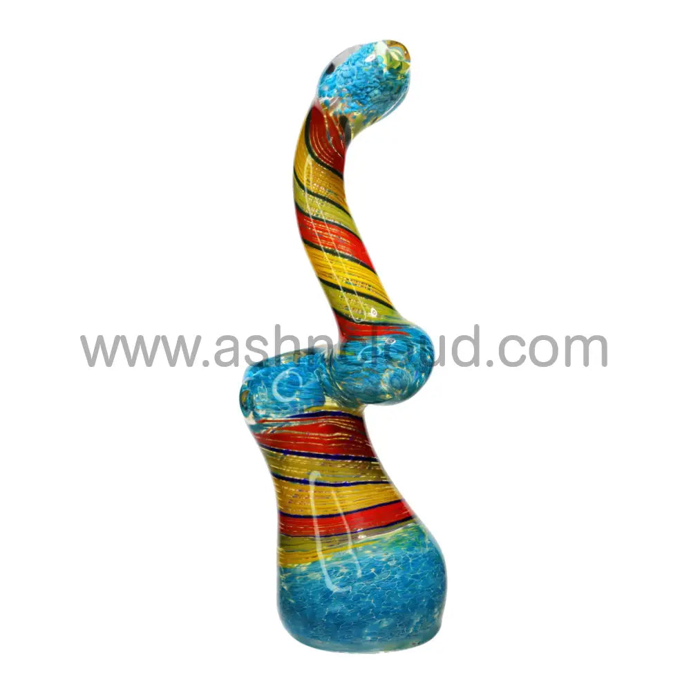 9 In - Streaky 420 Rasta Multicolor Glass Bubbler