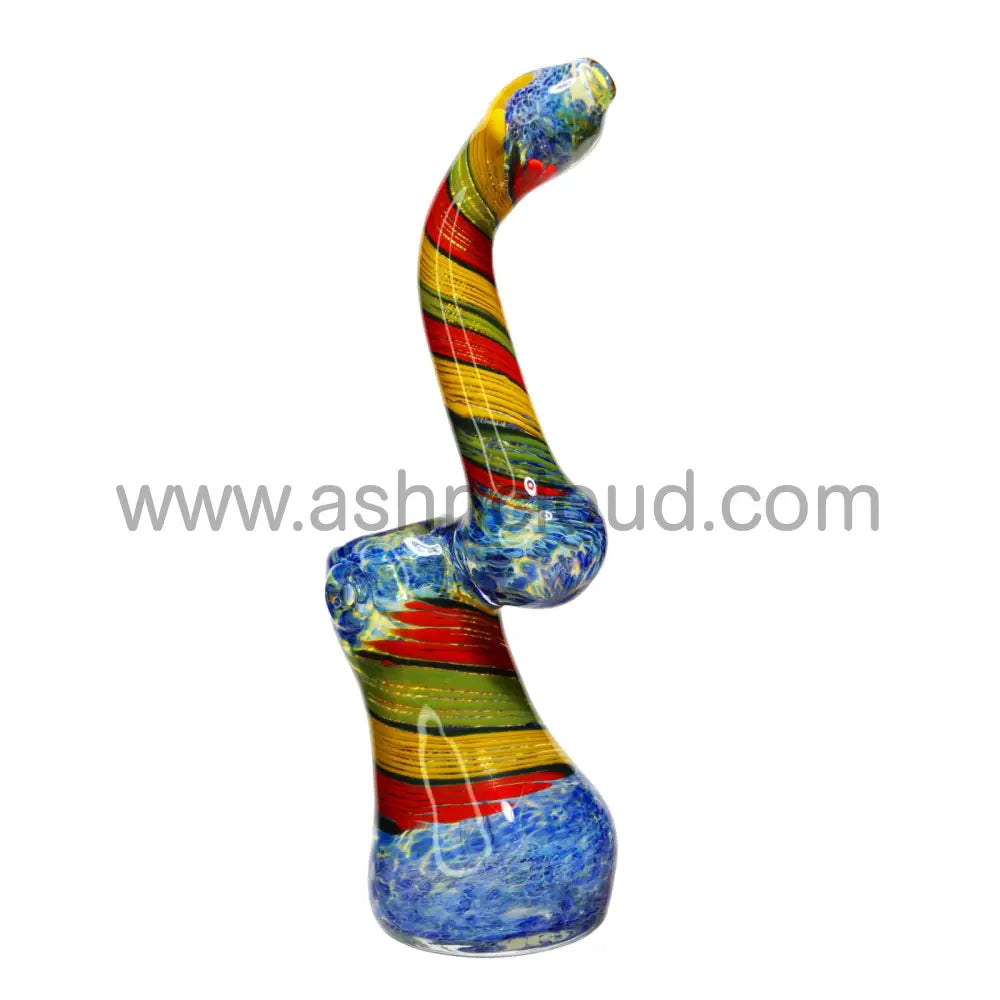 9 In - Streaky 420 Rasta Multicolor Glass Bubbler