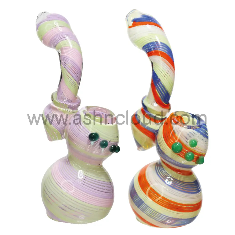 9 In - Streaky Multicolor Glass Bubbler