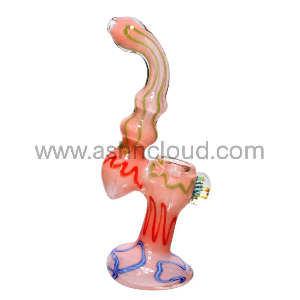 9 In - Stylish Multicolor Swirl Sleeks Glass Bubbler