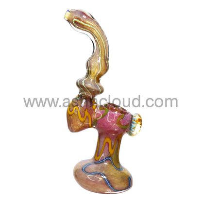 9 In - Stylish Multicolor Swirl Sleeks Glass Bubbler