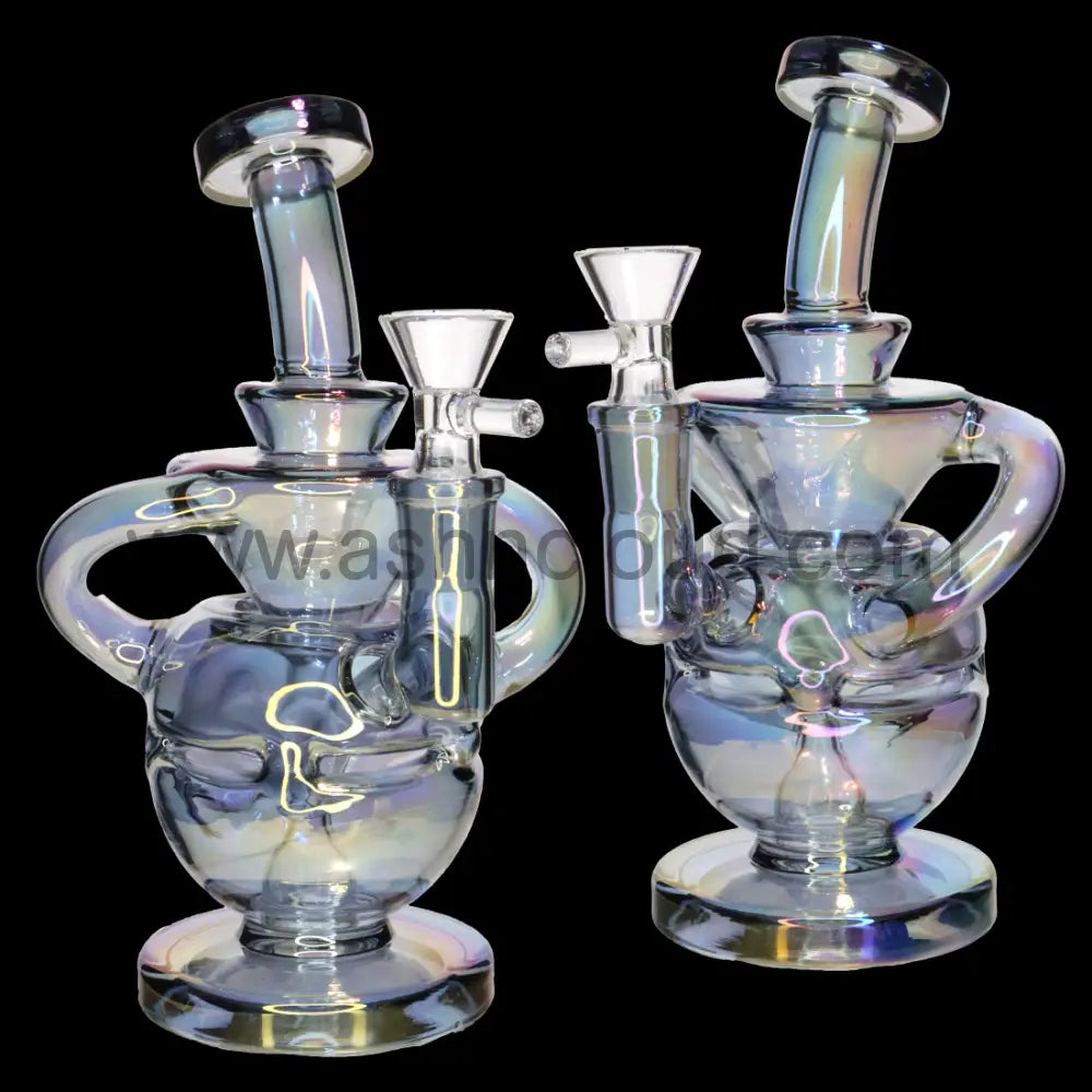 9’’ Iridescent Recycler Water Pipe | Heavy Glass Design Wholesale Smoke Shop