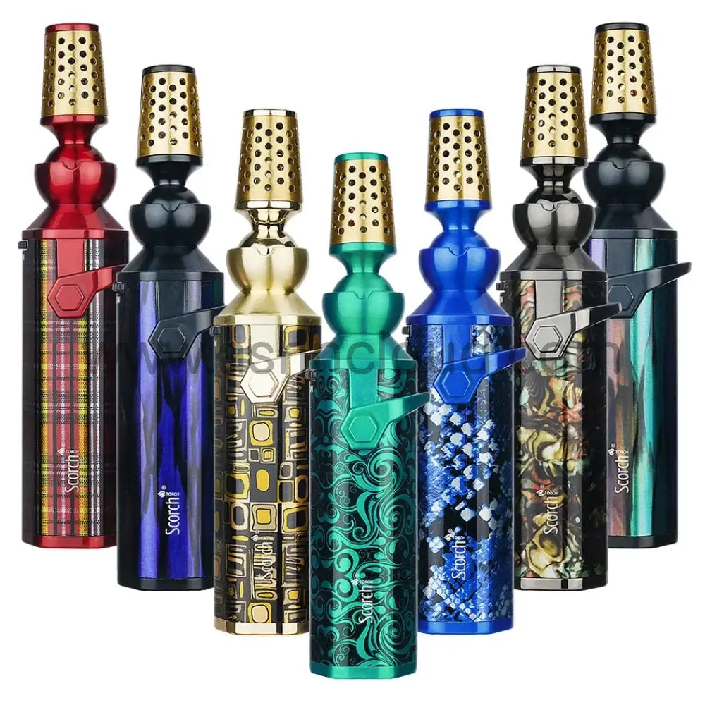 9 pcs - Scorch Torch 61828 Premium Butane Torch Lighter – Assorted Designs Wholesale