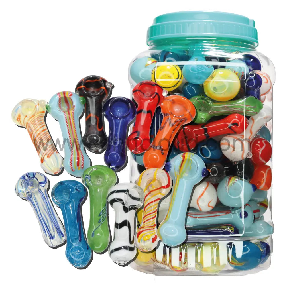 90 Pcs – Jar #32 Glass Hand Pipe Spoon $2.2 Each Simple