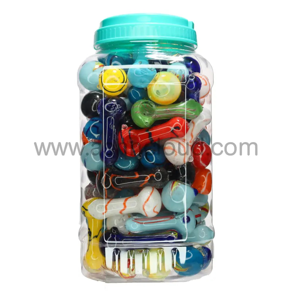 90 Pcs – Jar #32 Glass Hand Pipe Spoon $2.2 Each Simple