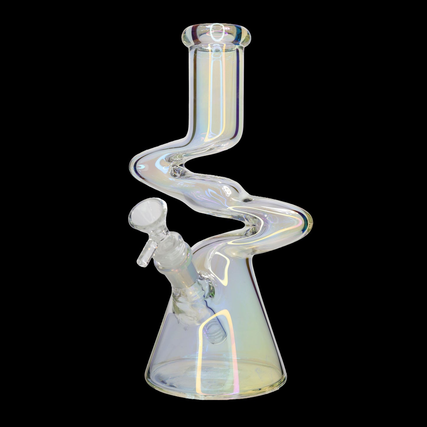 10 Inch Zig Zag Neck Beaker Glass Water Pipe – Assorted Colors Wholesale