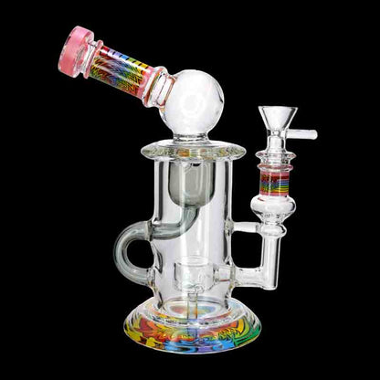 🌈💎 10” Color Accent Recycler Bong – Premium Functional Glass