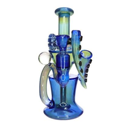 8" Fancy Galaxy Glass Water Pipe | Premium Artistic Design Wholesale Smoke Shop