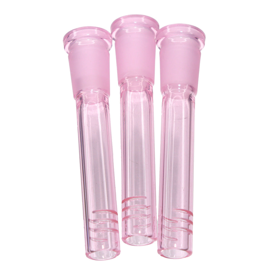 3 Inch Pink Glass Downstem