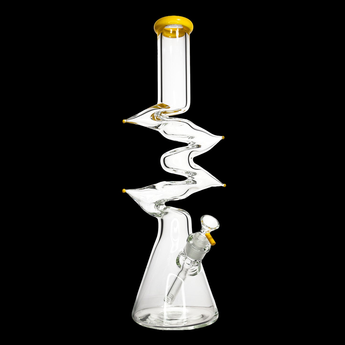 18-Inch 9mm Thick Zig Zag Beaker Bong – Assorted Colors