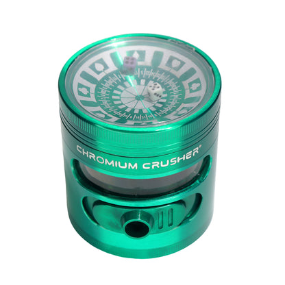 Chromium Crusher® 2.5-Inch Roulette Grinder with Sliding Pour Spout – 4-Piece, Assorted Colors