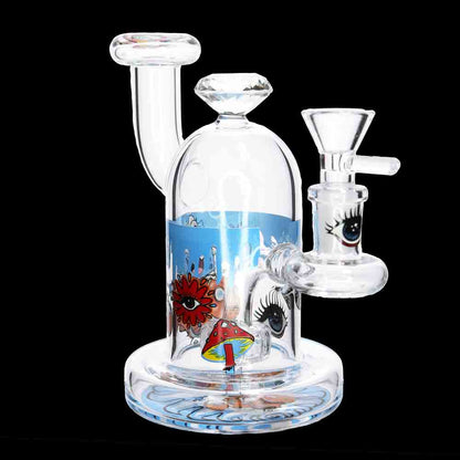 7” Heavy Diamond Glass Water Pipe – Thick Dab Rig | Wholesale