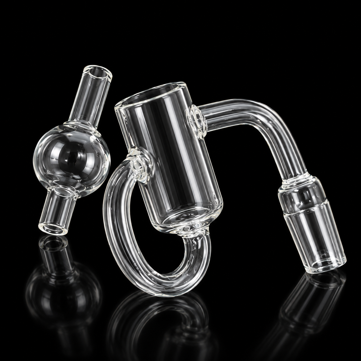 14mm Loop Recycler Quartz Banger with Bubble Carb Cap