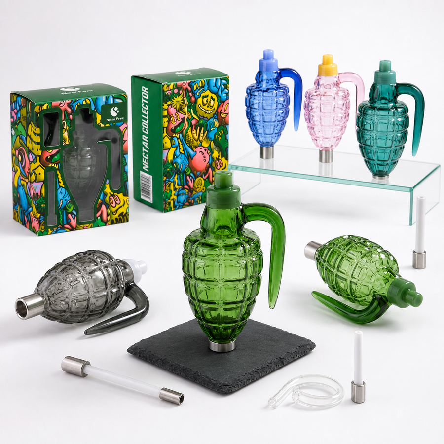 Grenade Design Glass Nectar Collector, Ceramic Tip