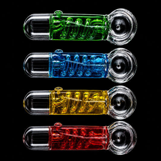 Spiral Coil Glass Hand Pipe – Assorted Colors Wholesale