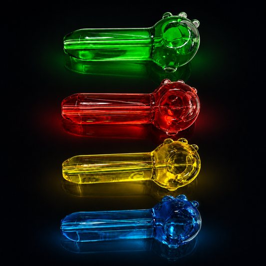Raised-Dot Thick Glass Spoon Hand Pipe – Assorted Colors Wholesale