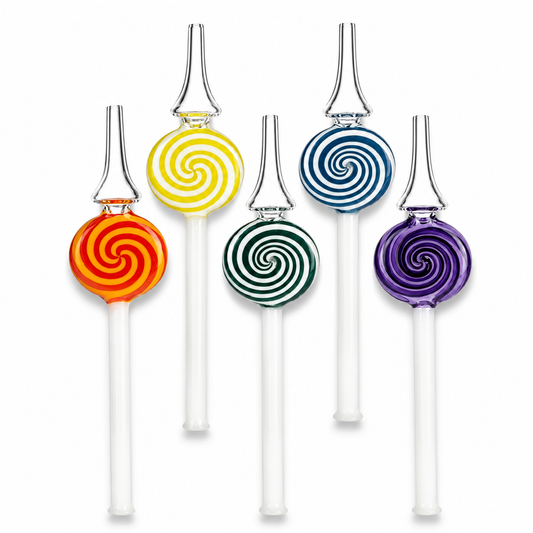 Spiral Disc Glass Nectar Collector – Assorted Colors Wholesale