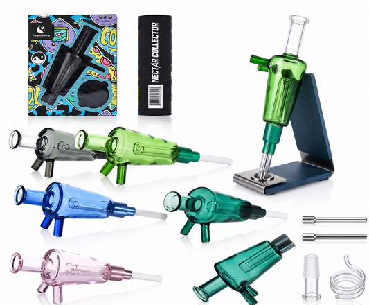 Teain Fine Glass Nectar Collector Kit with Perc & Multi-Tip Accessories – Assorted Colors Wholesale