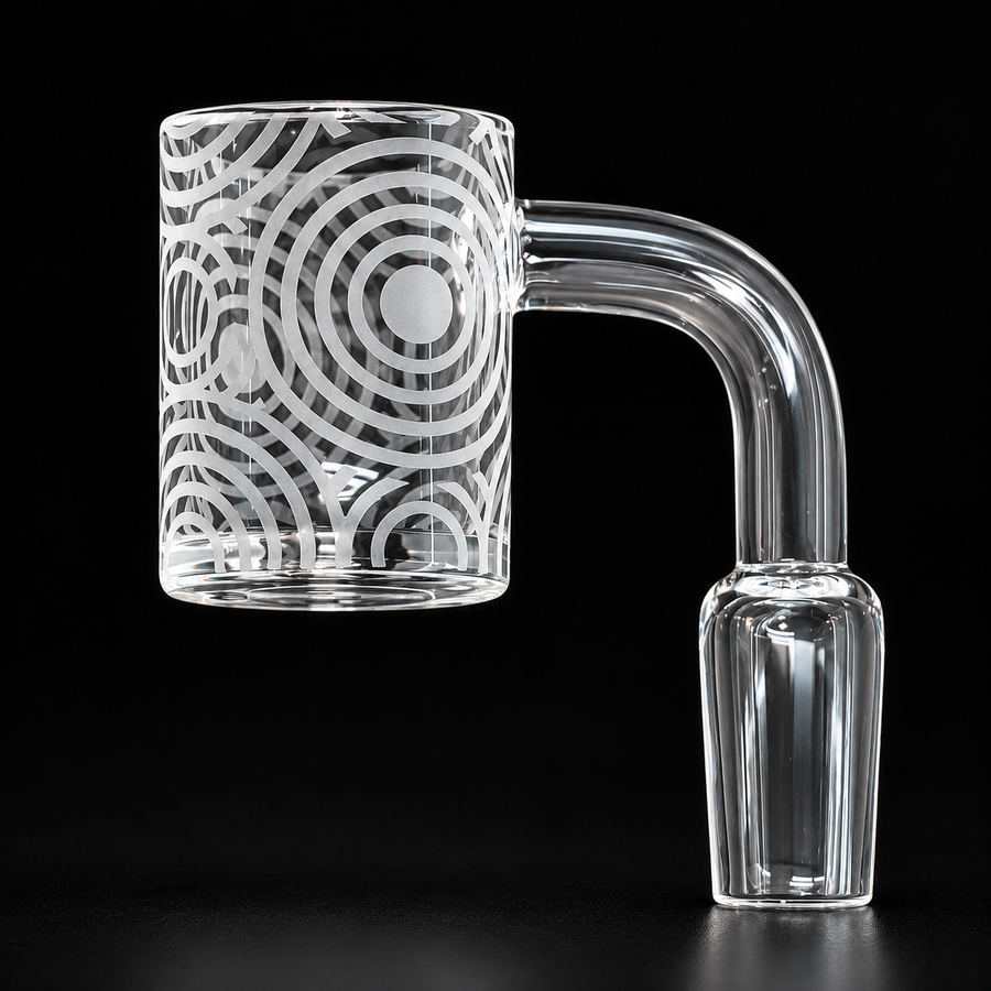 14mm Circle Ripple Etched Quartz Banger – 90°