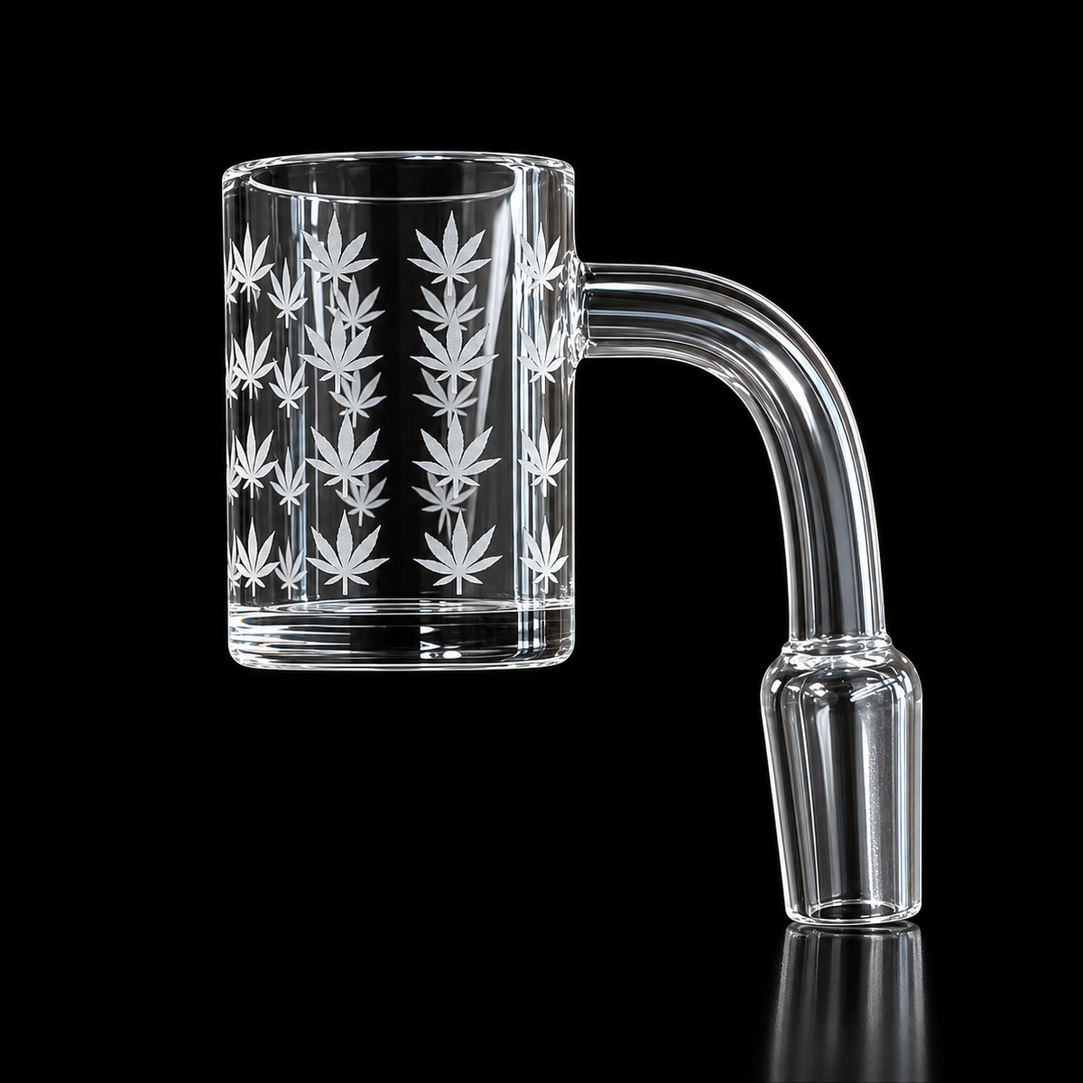 14mm Hemp Leaf Etched Quartz Banger – 90°