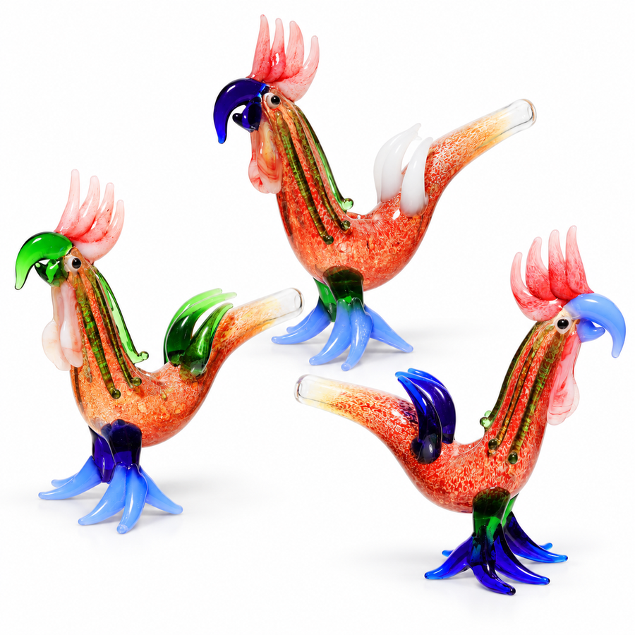 Rooster Glass Pipe – Assorted Colors