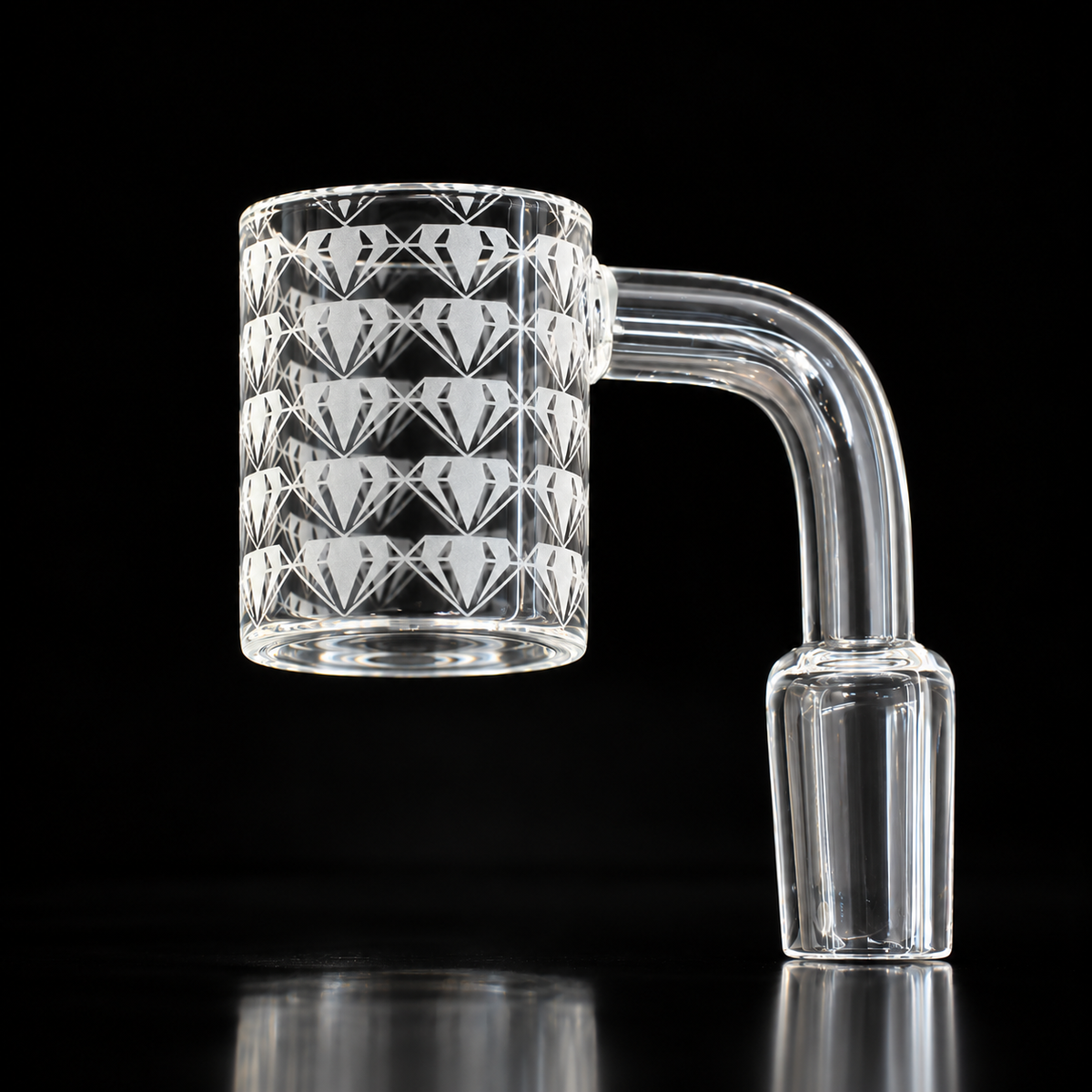 14mm Diamond Pattern Etched Quartz Banger – 90°