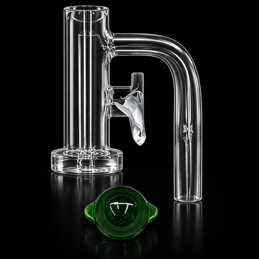 14mm Terp Slurper Quartz Banger with Side Spinner Chamber & Carb Cap