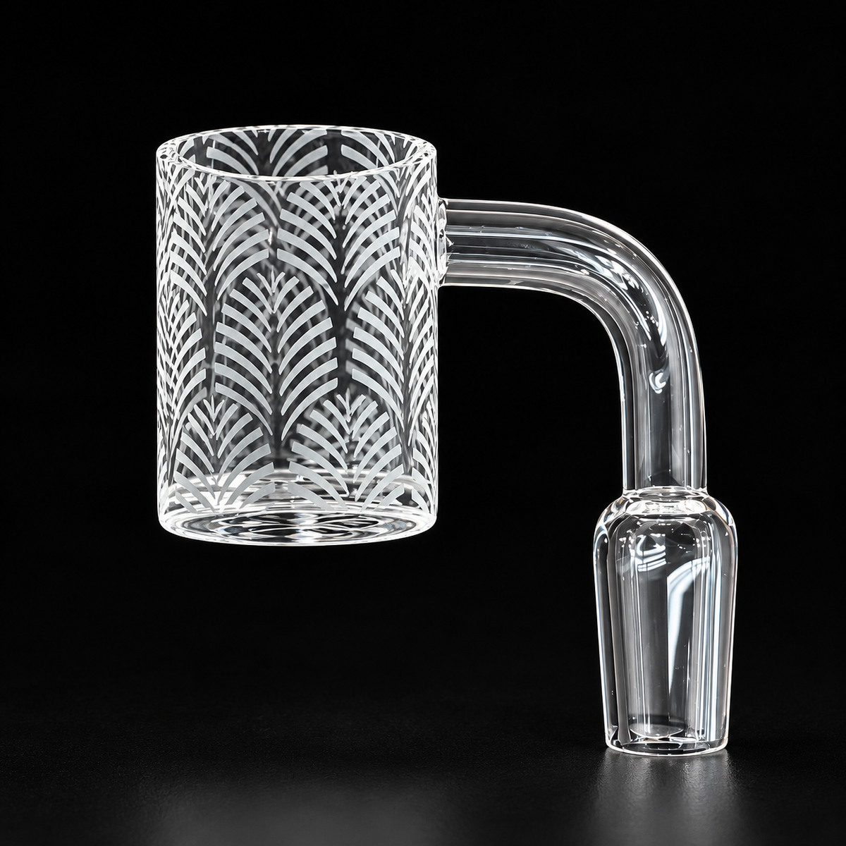 14mm Leaf Pattern Etched Quartz Banger – 90°