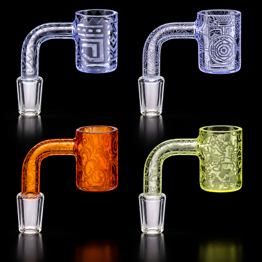 14mm Colored Full Etched Quartz Banger – 90°