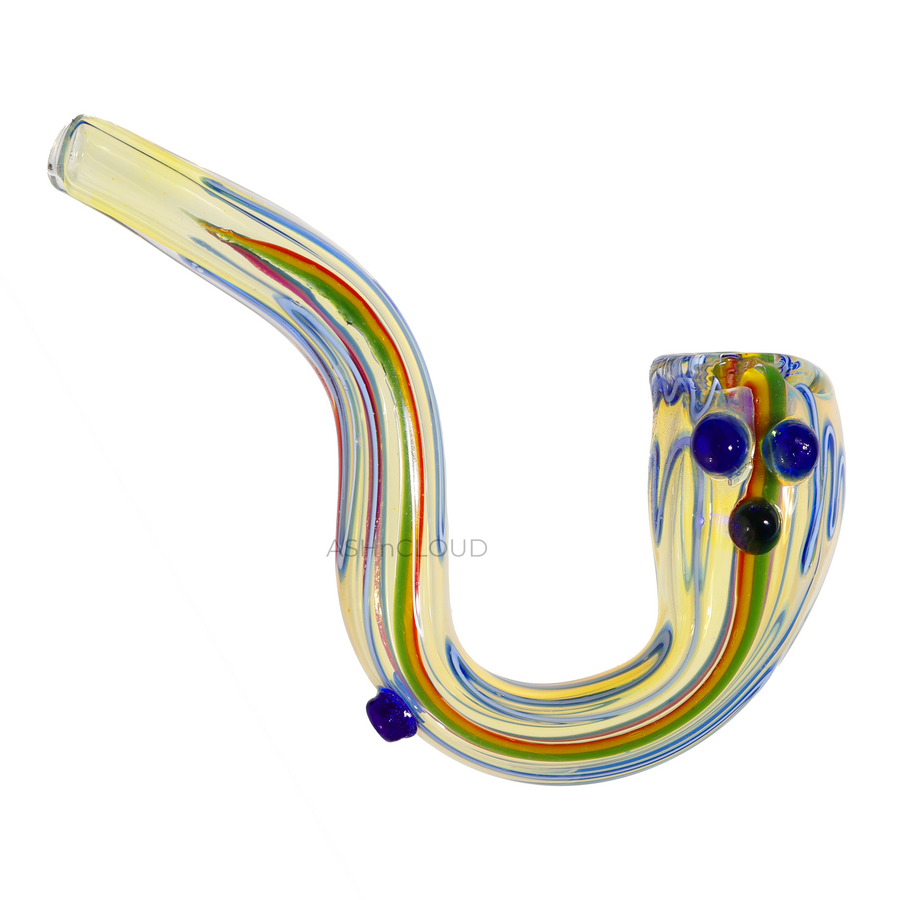 Streaky Multicolor Glass Sherlock Pipe