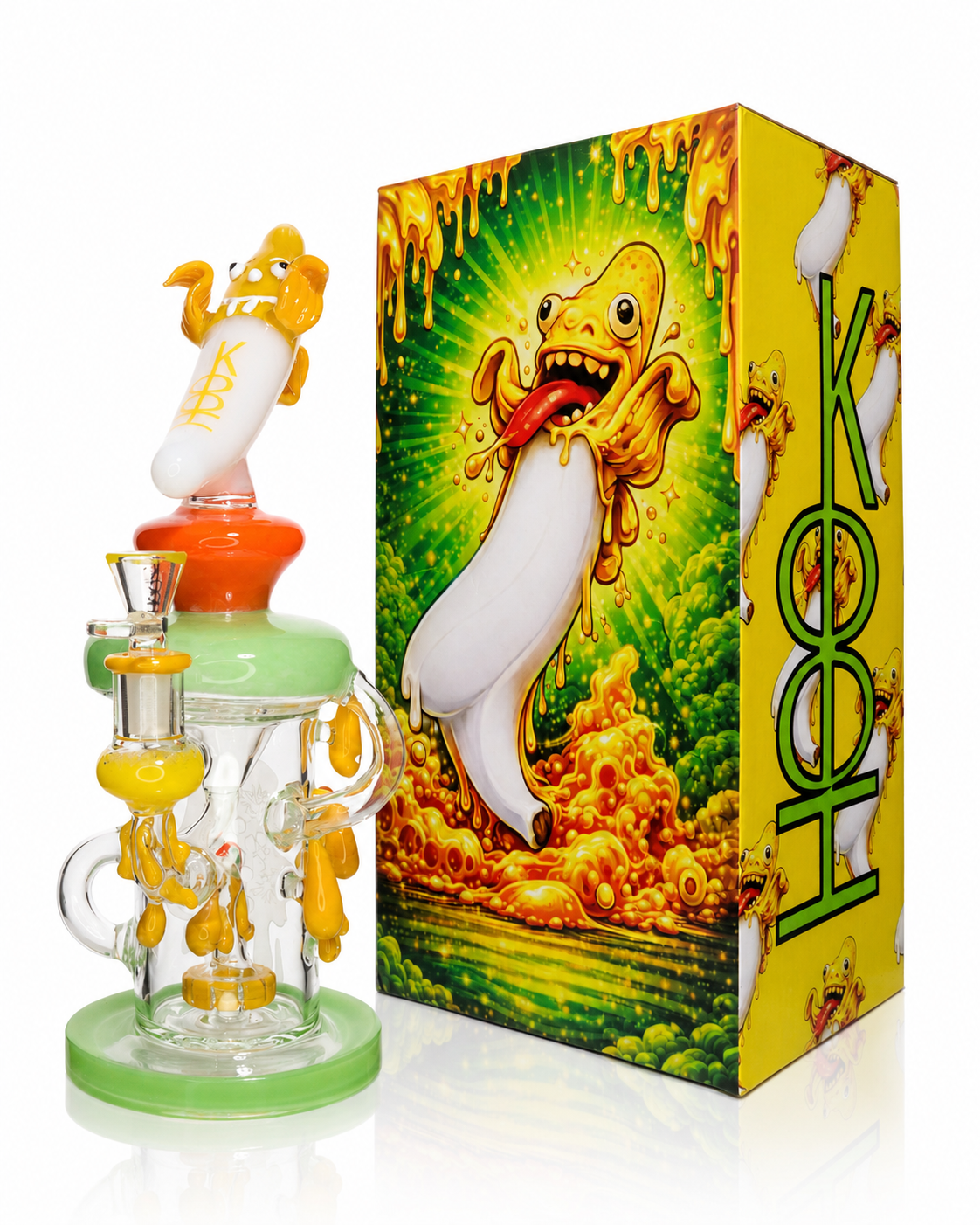 👾 HOOK HK-02 Premium Character Recycler Glass Water Pipe with Collector's Gift Box – 12 Inch