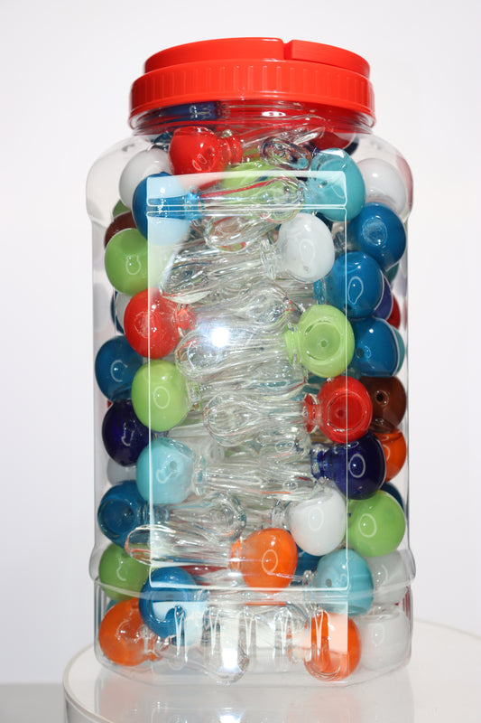 115 pcs – NEW 2025 JAR #3 Glass Hand Pipe Spoon $1.60 ea