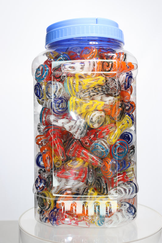 200 pcs – NEW 2025 JAR #4 Glass Hand Pipe Spoon $1.30