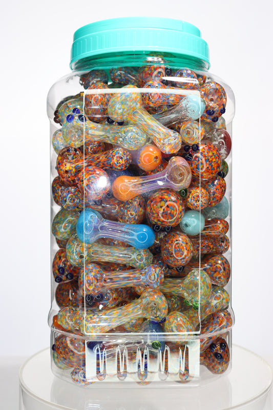 150 pcs – NEW 2025 JAR #7 Glass Hand Pipe Spoon $1.35 ea