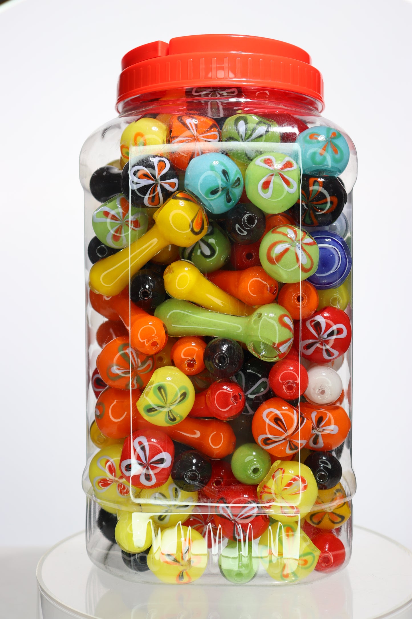 110 pcs – NEW 2025 JAR #8 Glass Hand Pipe Spoon $2.10 ea