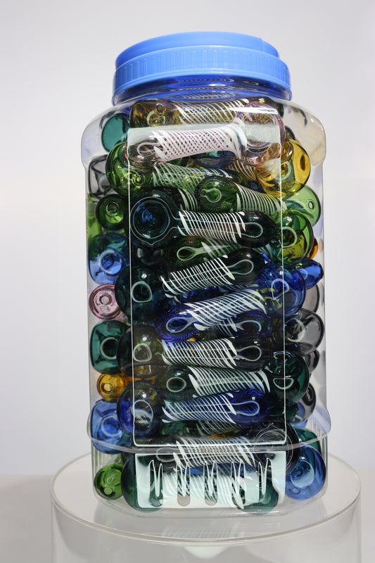 80 pcs – NEW JAR #9 Glass Hand Pipe Spoon $2.35 each BIG