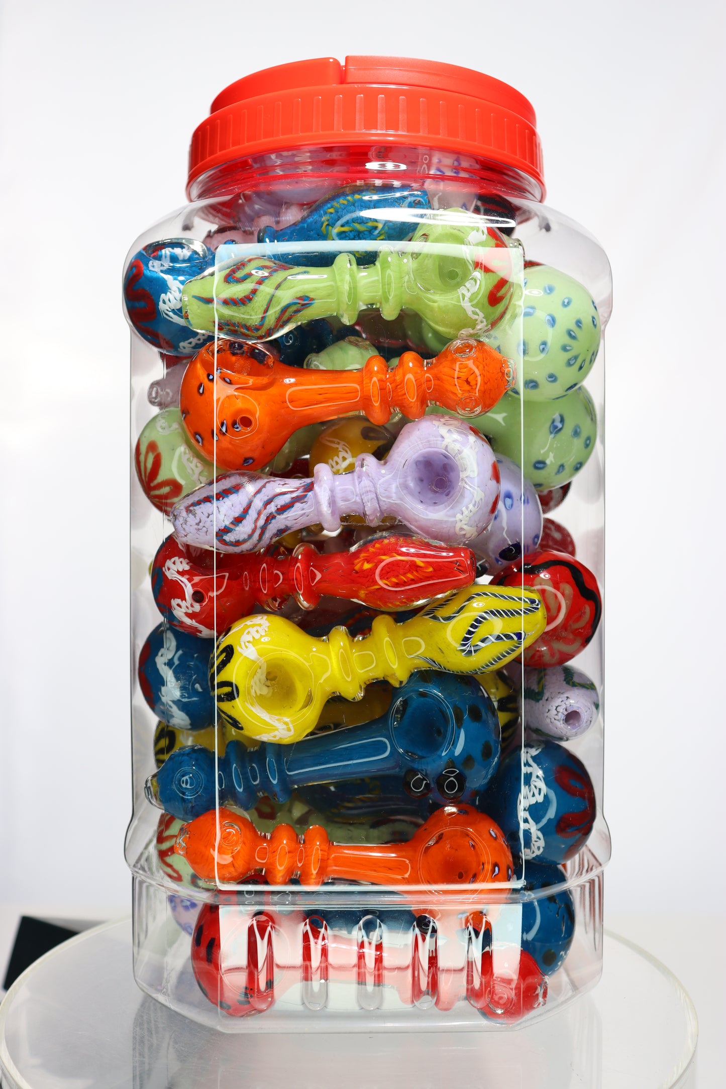 52 pcs – NEW JAR #13 Glass Hand Pipe Spoon $4.25 each