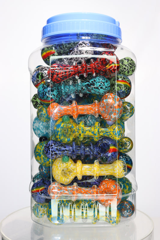 50 pcs – NEW JAR #33 Glass Hand Pipe Spoon $4 each