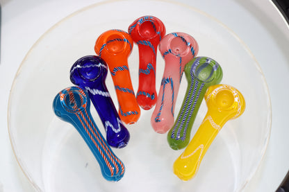 110 pcs – NEW JAR #10 Glass Hand Pipe Spoon $1.65 each