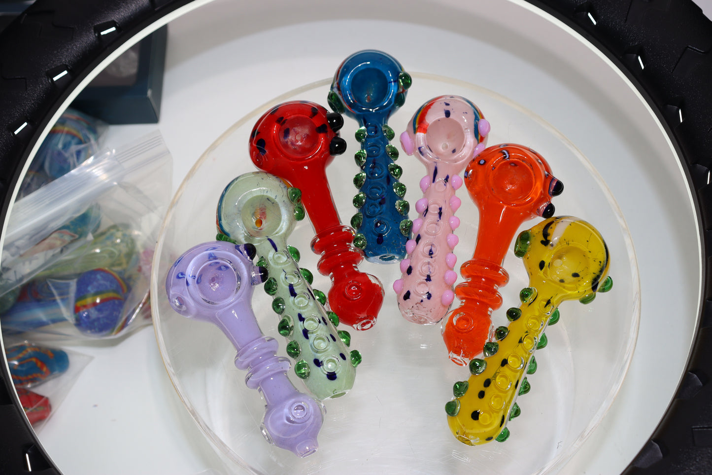 55 pcs – NEW JAR #12 Glass Hand Pipe Spoon $4.25 each