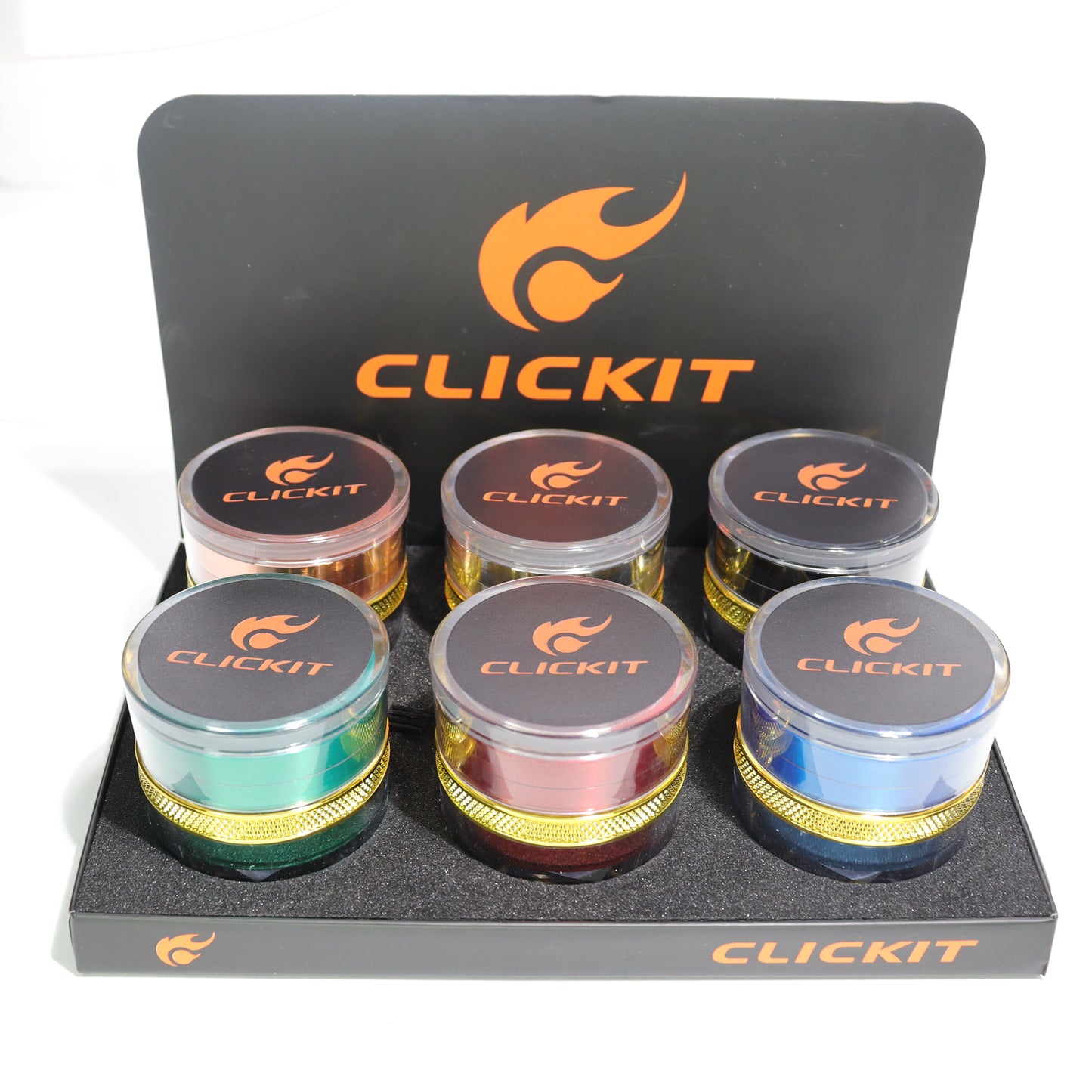 6 pcs - Click it Metallic Gold Belt Color Fancy Grinder MG-010