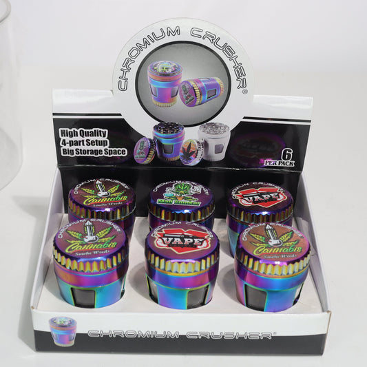6 pcs -  2.2" 55mm Stylish Chromium Crusher Cannabis