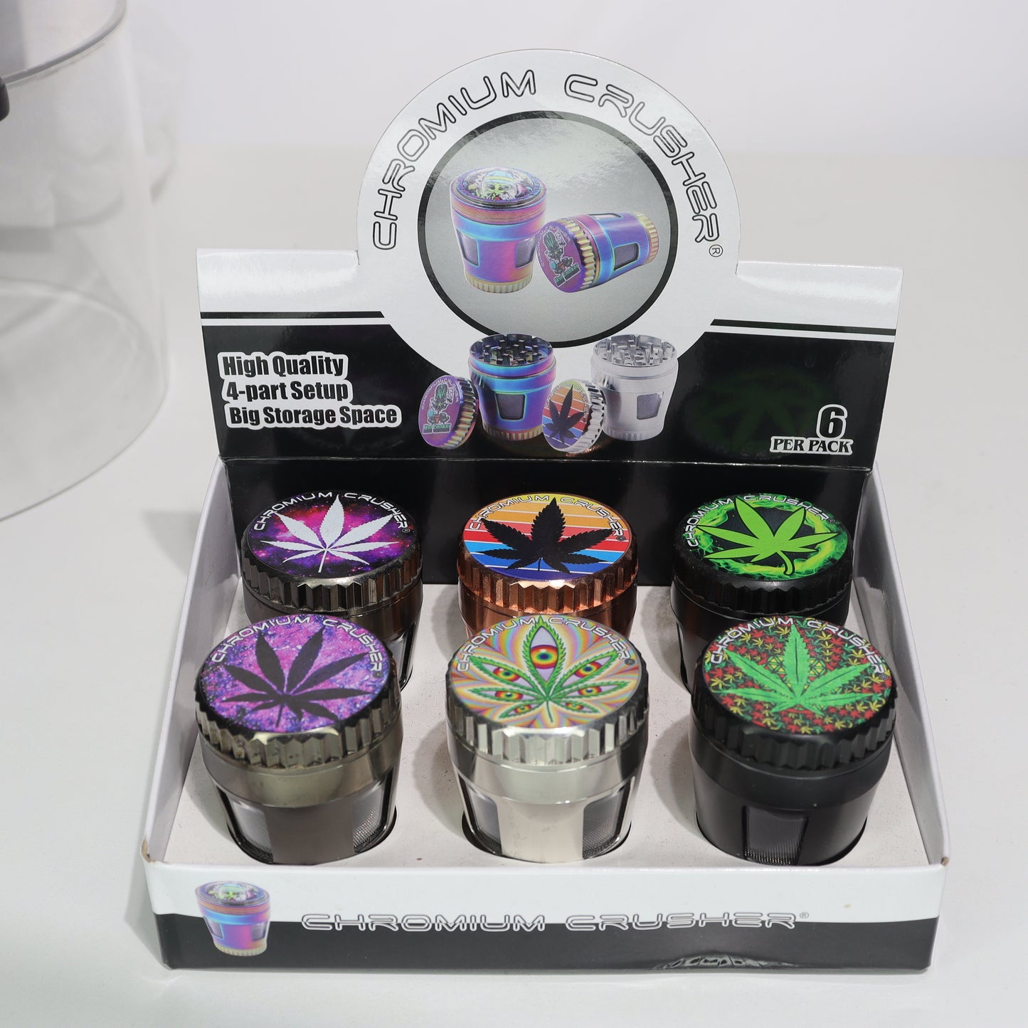 6 pcs - Psychodellic Weed Metallic Grinder